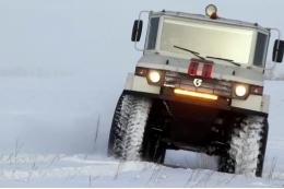 Путин для передвижения по Чукотке использует специальный снегоболотоход