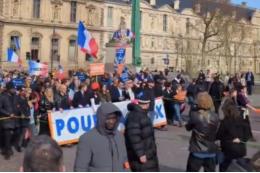 На митинге в Париже разорвали флаги НАТО